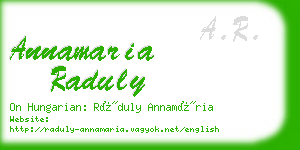annamaria raduly business card